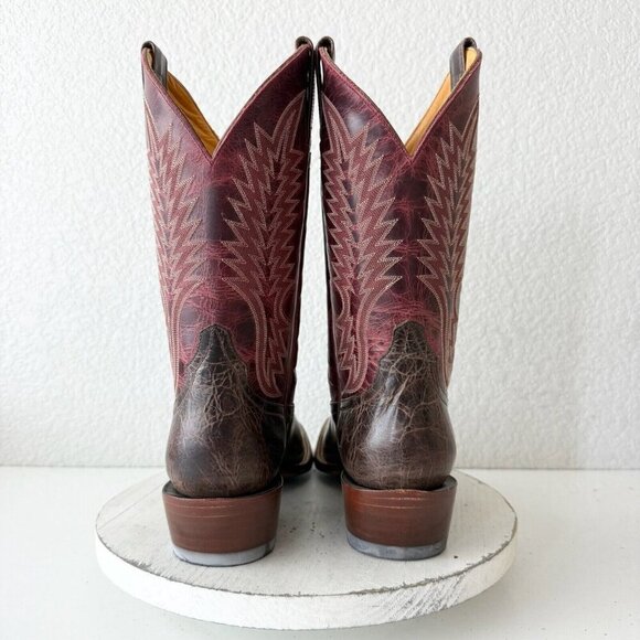 Rod Patrick Womens Cowboy Boots 10A Brown Western Cowgirl Mid Calf Blunt Toe - Picture 2 of 15